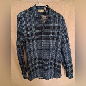 Burberry London “Nova” Blue Check Button Up Shirt Men’s Size Medium